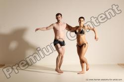 Underwear Woman - Man White Average Short Brown Dancing Dynamic poses Academic